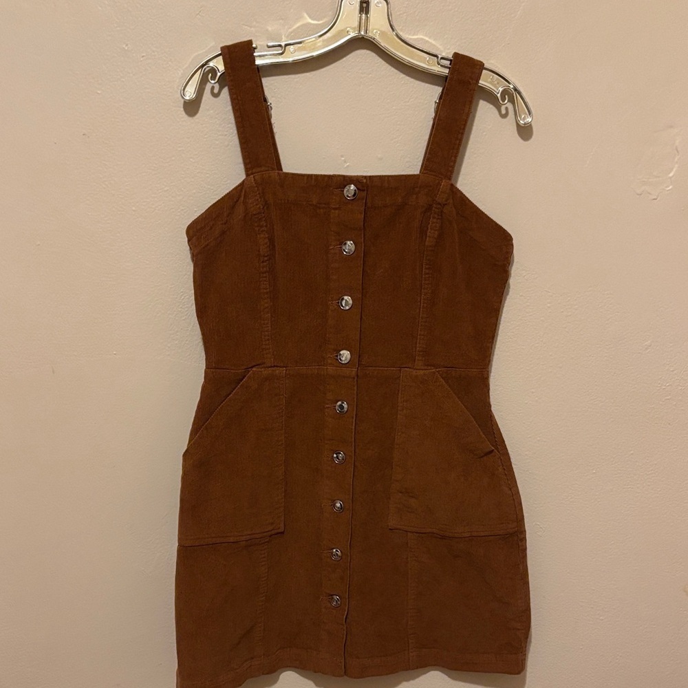 Iris Brown Button-Down Mini Dress